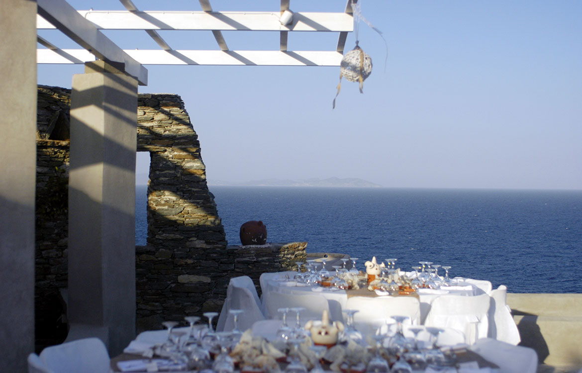 Wedding reception at Napos hotel in Sifnos