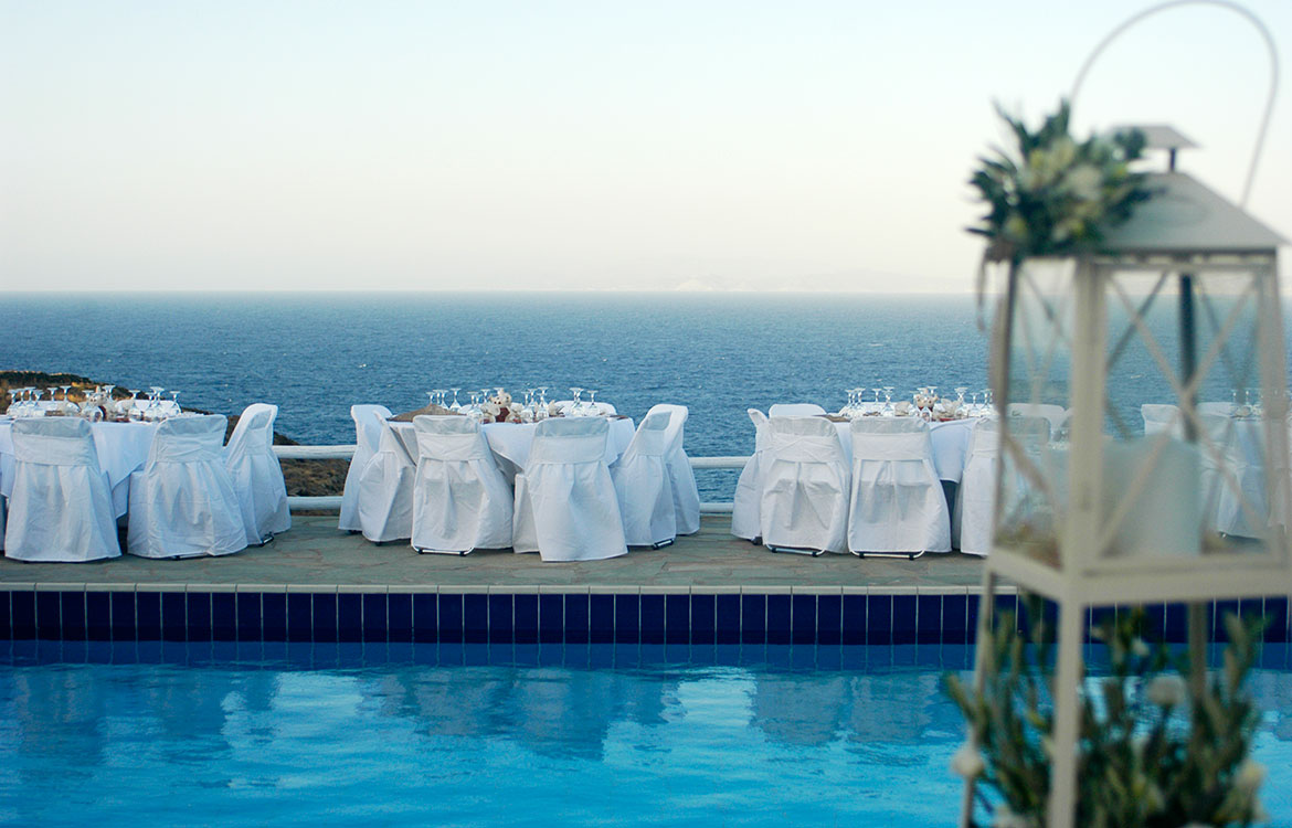 Wedding reception at Napos hotel in Sifnos